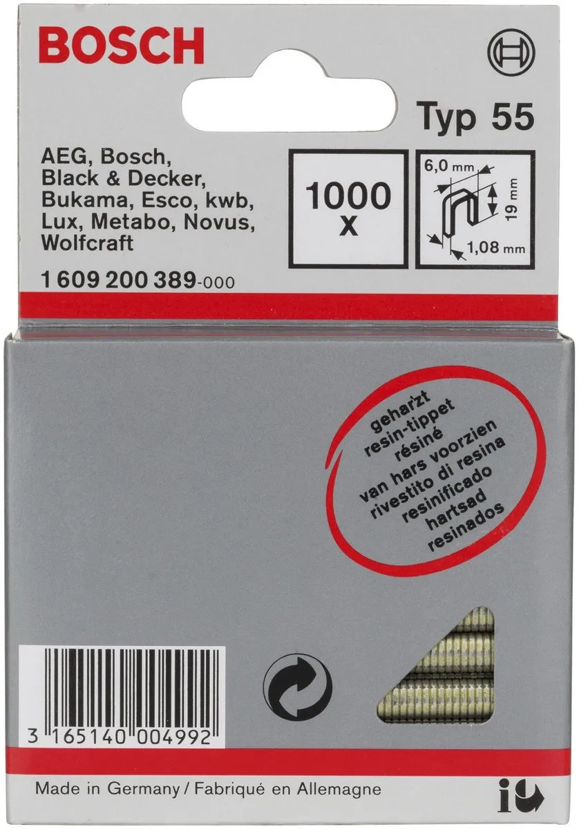 Bosch Niet met Smalle Rug Type 55 6x1,08x19mm - 3000 Stuks