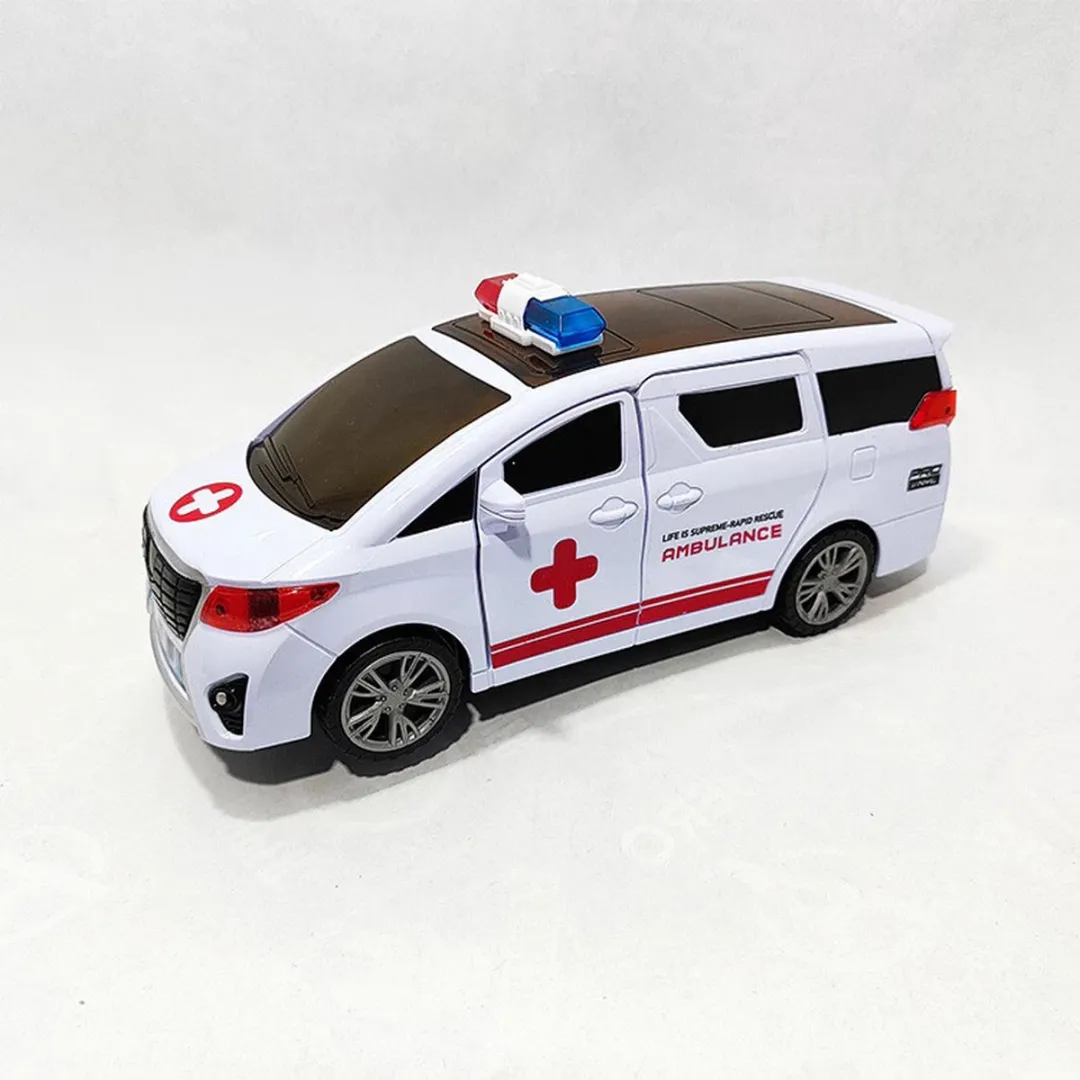 YJ Toys Ambulance Power 454500 Speelgoed Ambulance - 360° Draai & Automatische Deuren - Wit