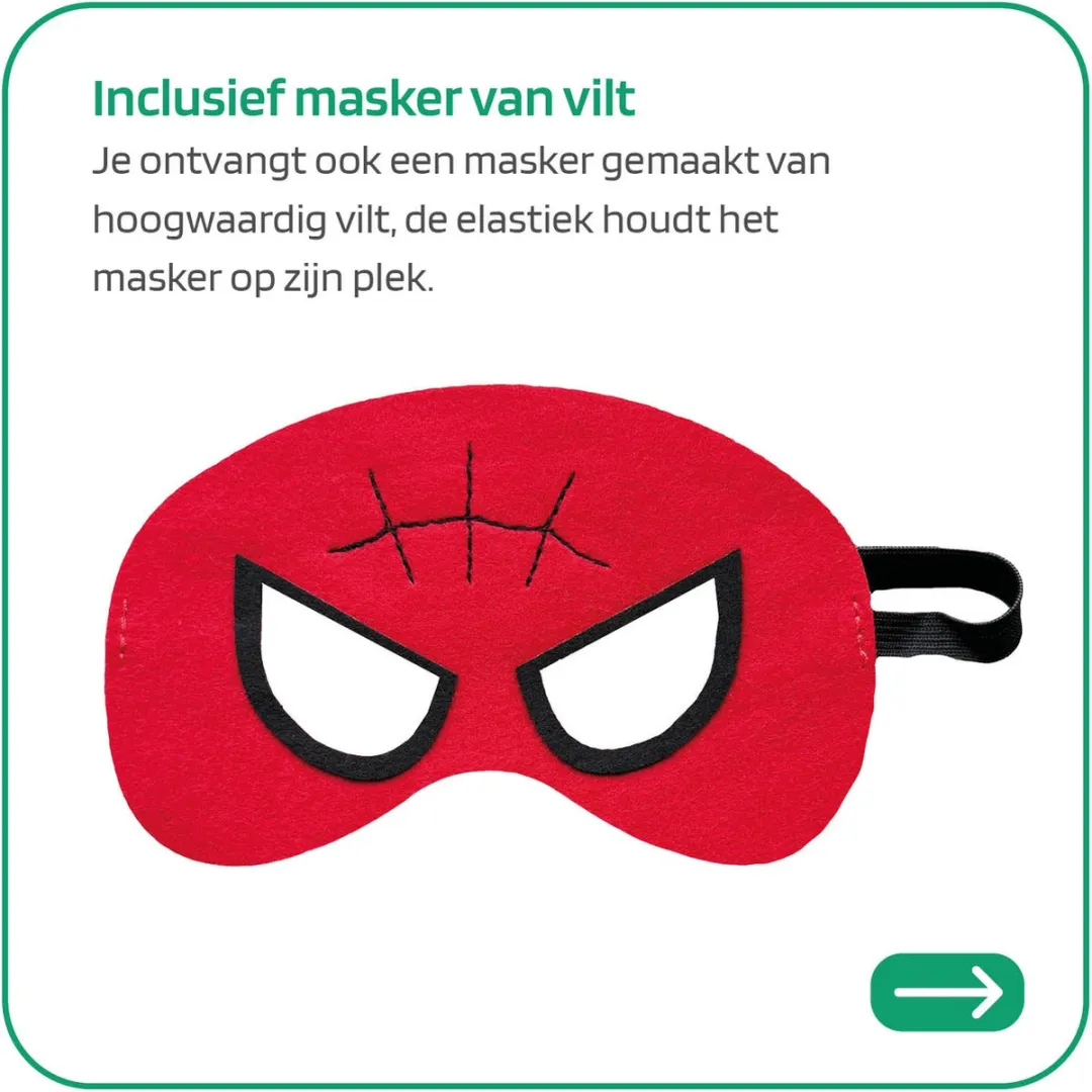 Jobber Toys Superheld Verkleedpak - Cape & Masker Blauw/Rood 3-7 jaar