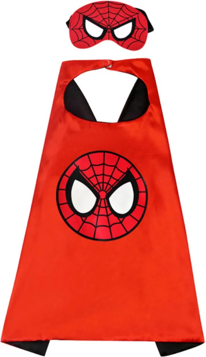 Jobber Toys Superheld Verkleedpak - Cape & Masker Blauw/Rood 3-7 jaar