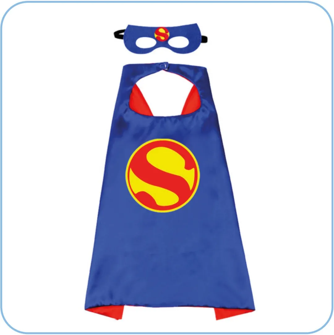Jobber Toys Superheld Verkleedpak - Cape & Masker Blauw/Rood 3-7 jaar
