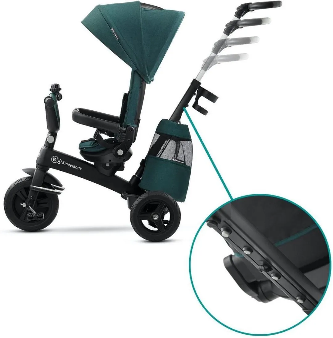 KinderKraft EASYTWIST Driewieler Groen - 360° Draaibaar & Opvouwbaar - afbeelding 6 van 6