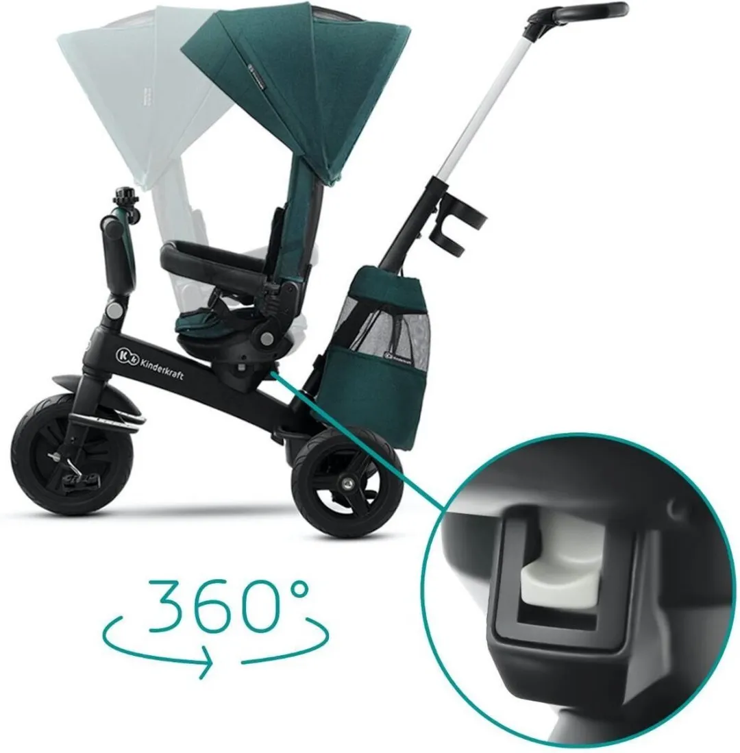 KinderKraft EASYTWIST Driewieler Groen - 360° Draaibaar & Opvouwbaar