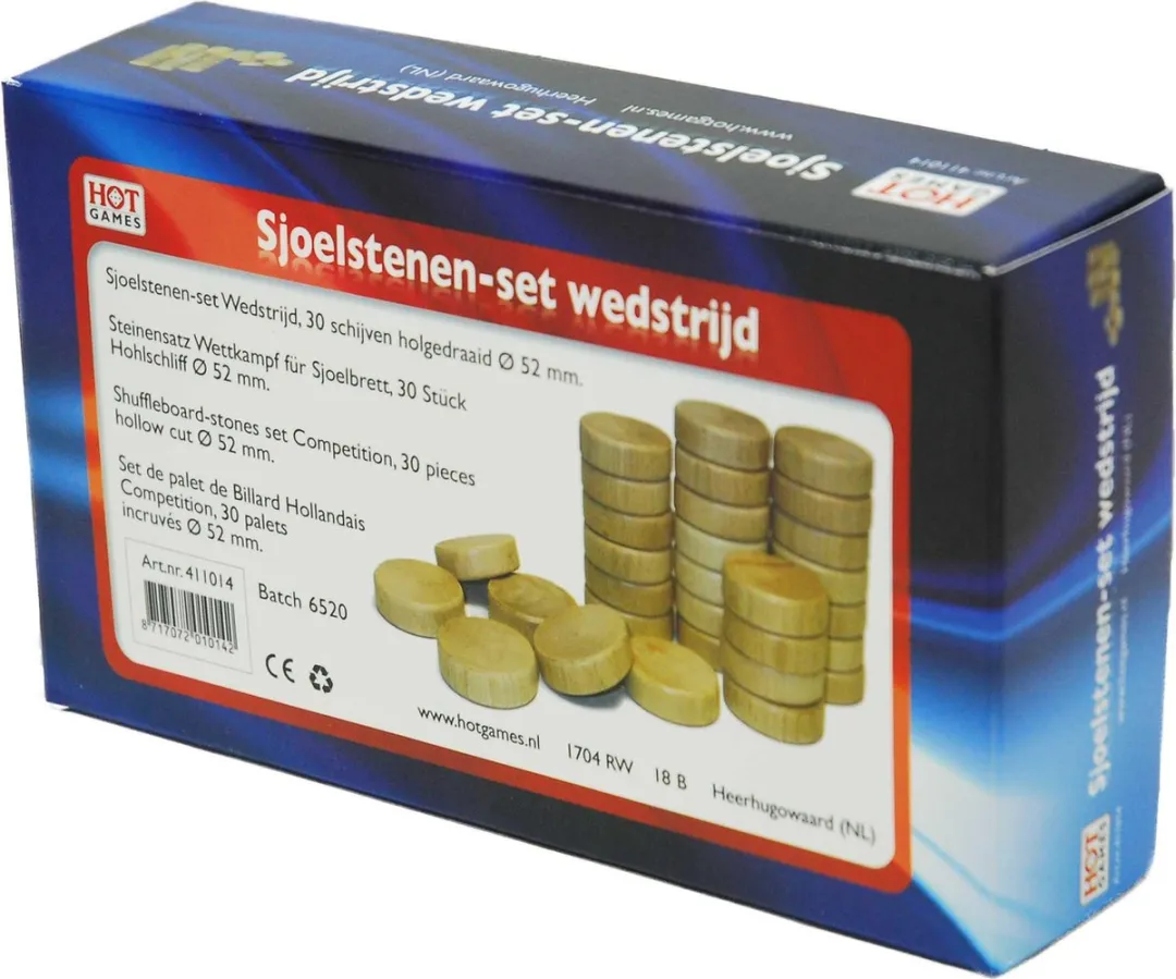 HOT Games Sjoelstenen-set 30 Stuks 52mm Beuken