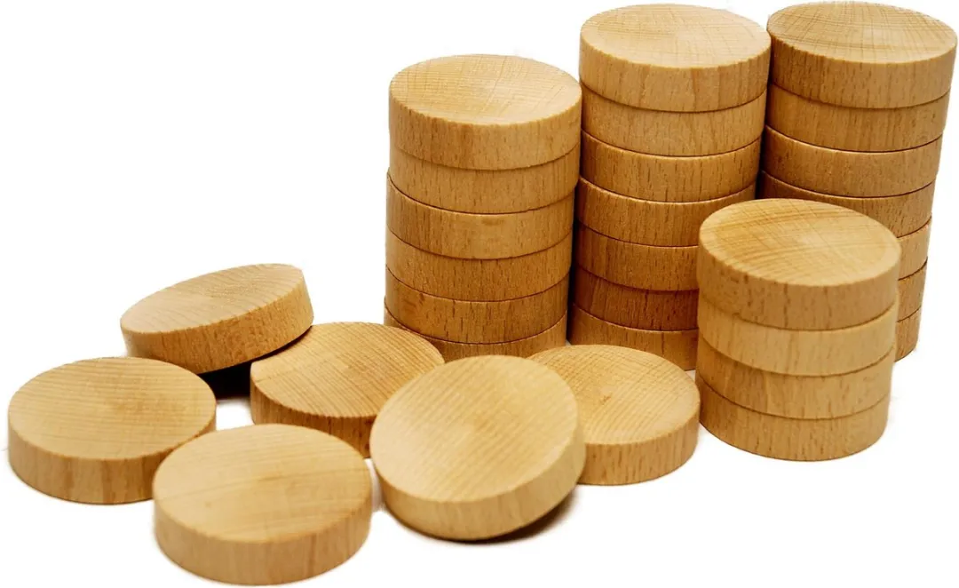 HOT Games Sjoelstenen-set 30 Stuks 52mm Beuken