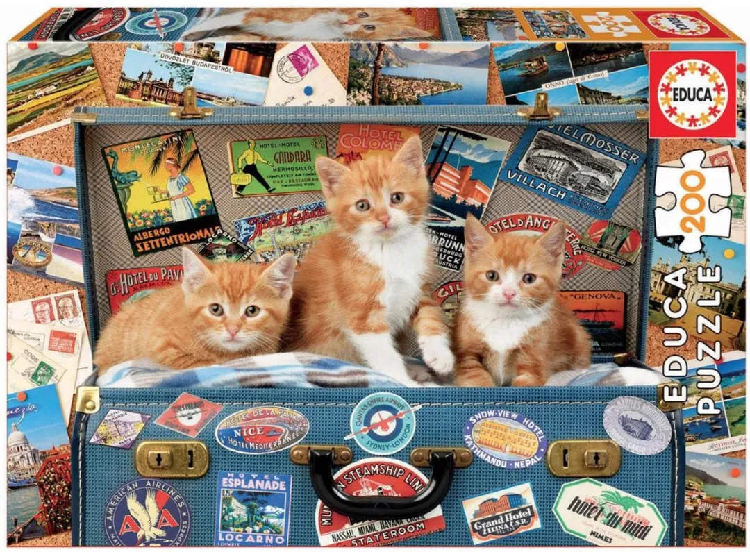 Educa Kittens op Reis Legpuzzel 200 Stuks - Multicolor