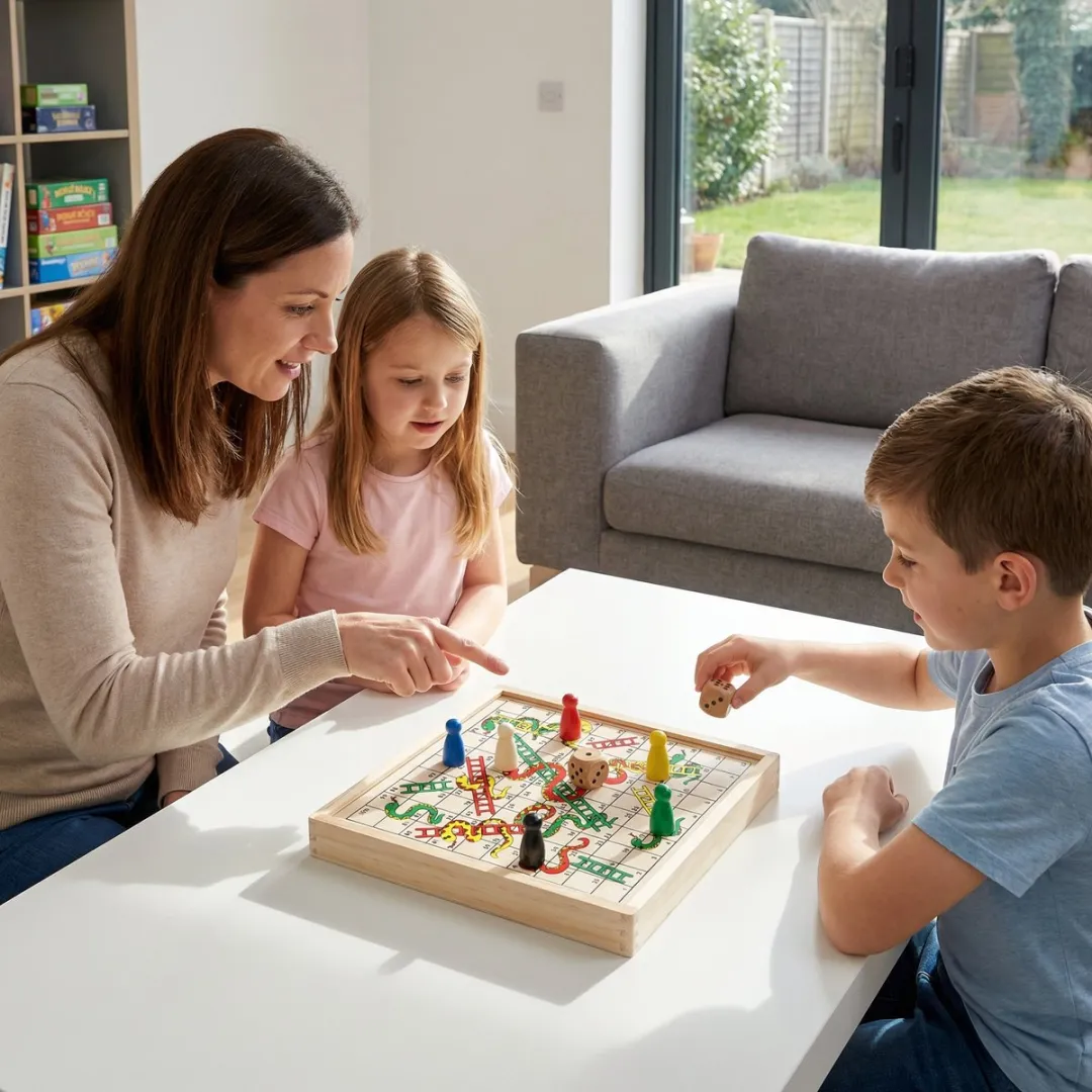 Eddy Toys Slangen en Ladders Bordspel 15x15cm - 9 Stuks