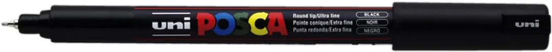 Posca PC-1MR Markerpen - Zwart - 6 Stuks