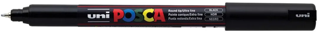 Posca PC-1MR Markerpen - Zwart - 6 Stuks