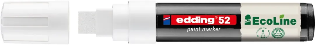 edding 52 EcoLine Lakmarker Wit - 10 Stuks - Brede beitelpunt 4-15mm