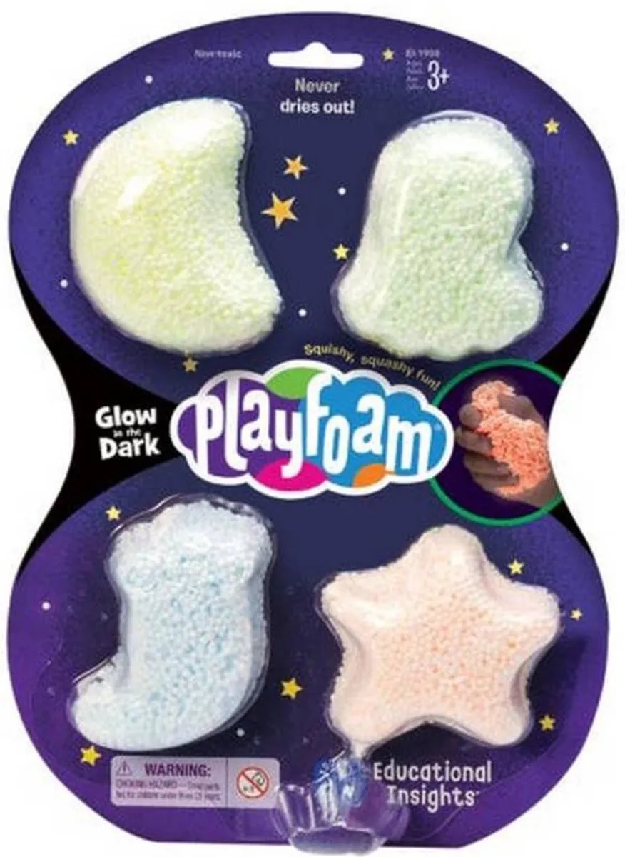 Learning Resources Playfoam Glow In The Dark - 4 Stuks