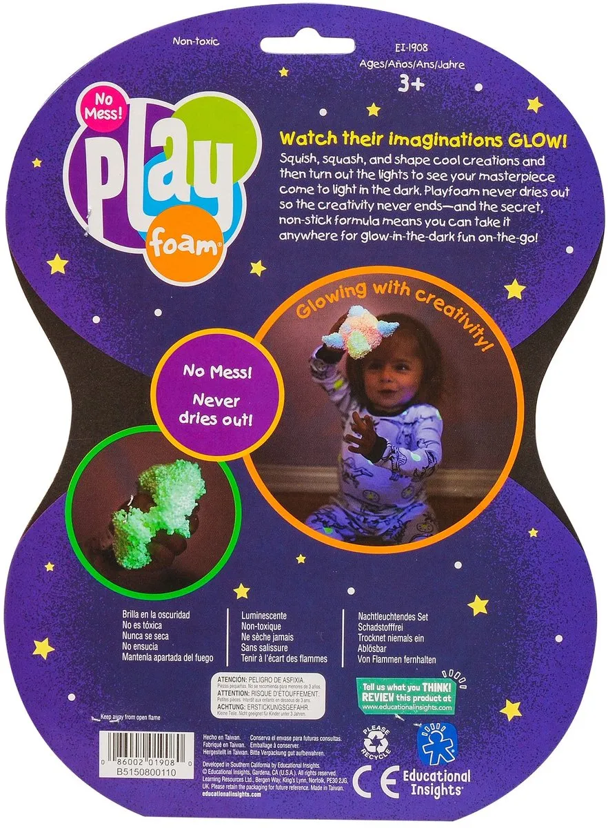 Learning Resources Playfoam Glow In The Dark - 4 Stuks