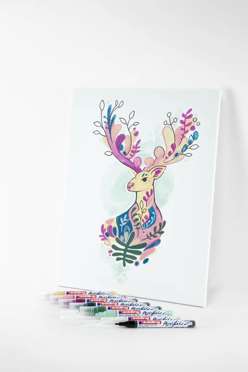 edding Nordic Acrylverf Starterset 8 Markers - Watervast - afbeelding 6 van 6