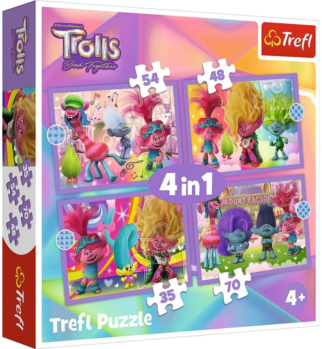 Trefl Avonturen van Kleurrijke Trollen 4in1 1000 Stuks