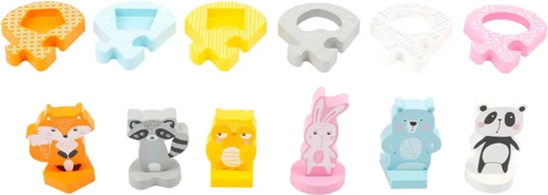 Small Foot Houten Vormenpuzzel Dieren - Wit