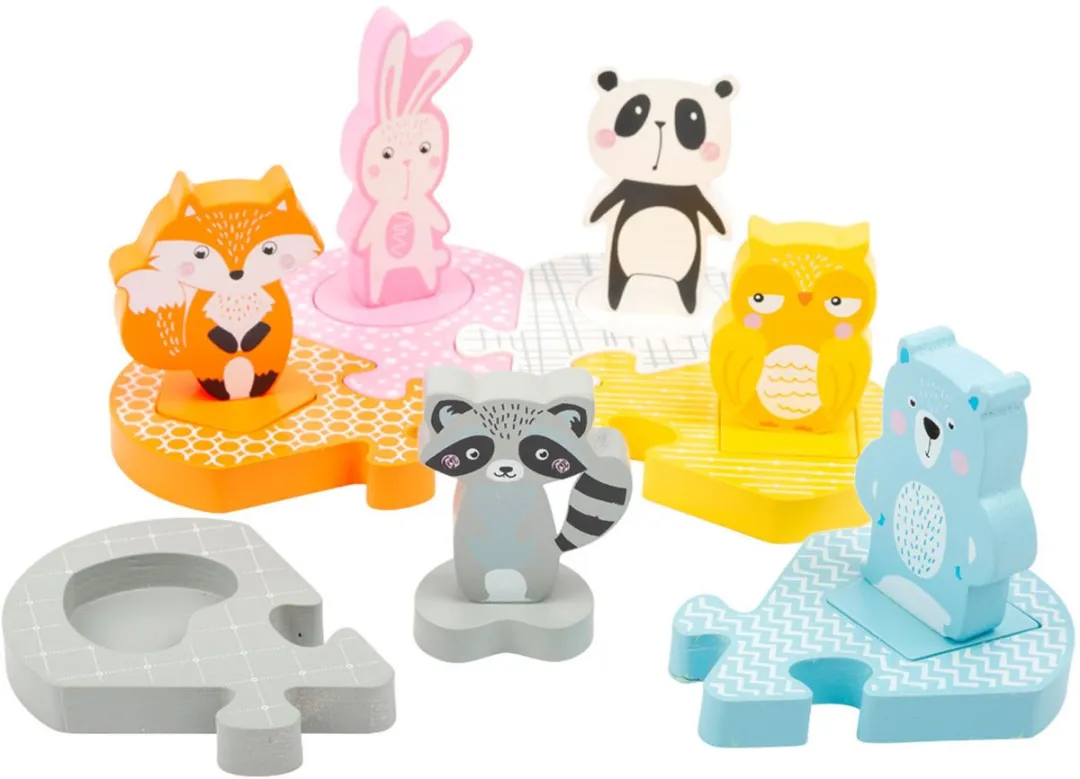 Small Foot Houten Vormenpuzzel Dieren - Wit