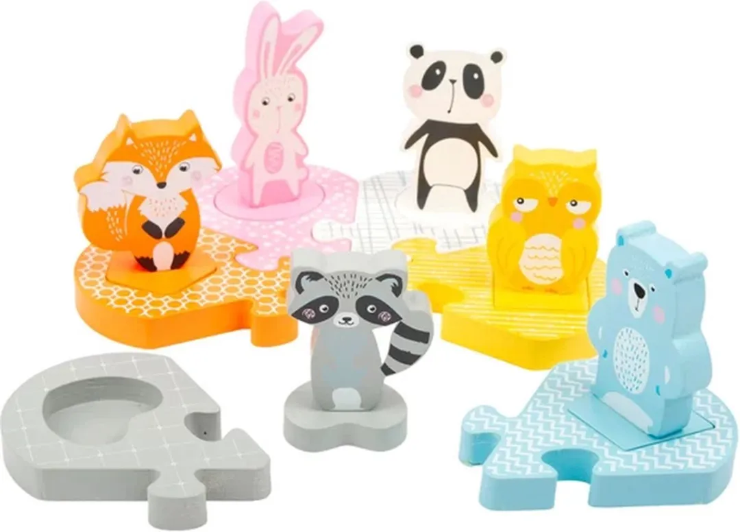 Small Foot Houten Vormenpuzzel Dieren - Wit