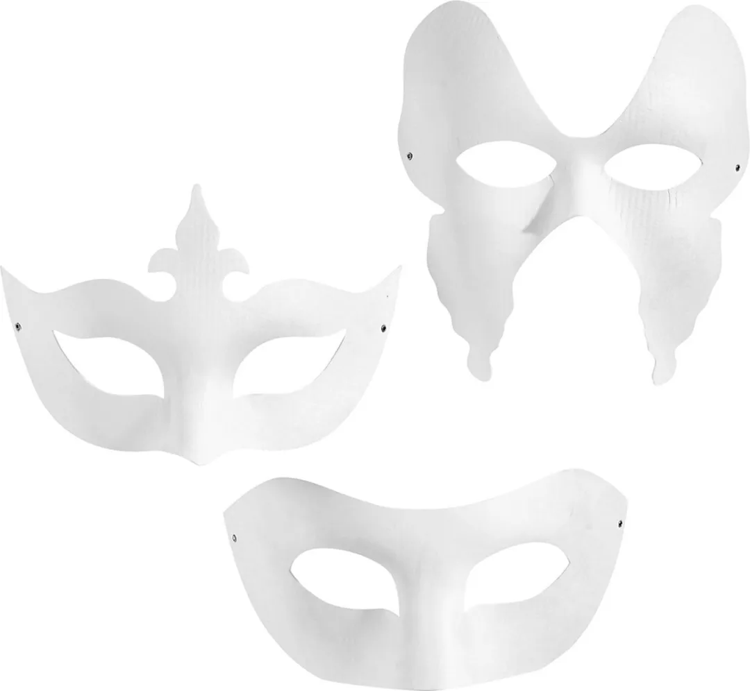 Creativ Company Harlekijn Maskers Wit