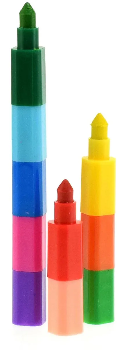 Toi-Toys Waskrijt Pen 10-in-1 - 2 Stuks Multicolor