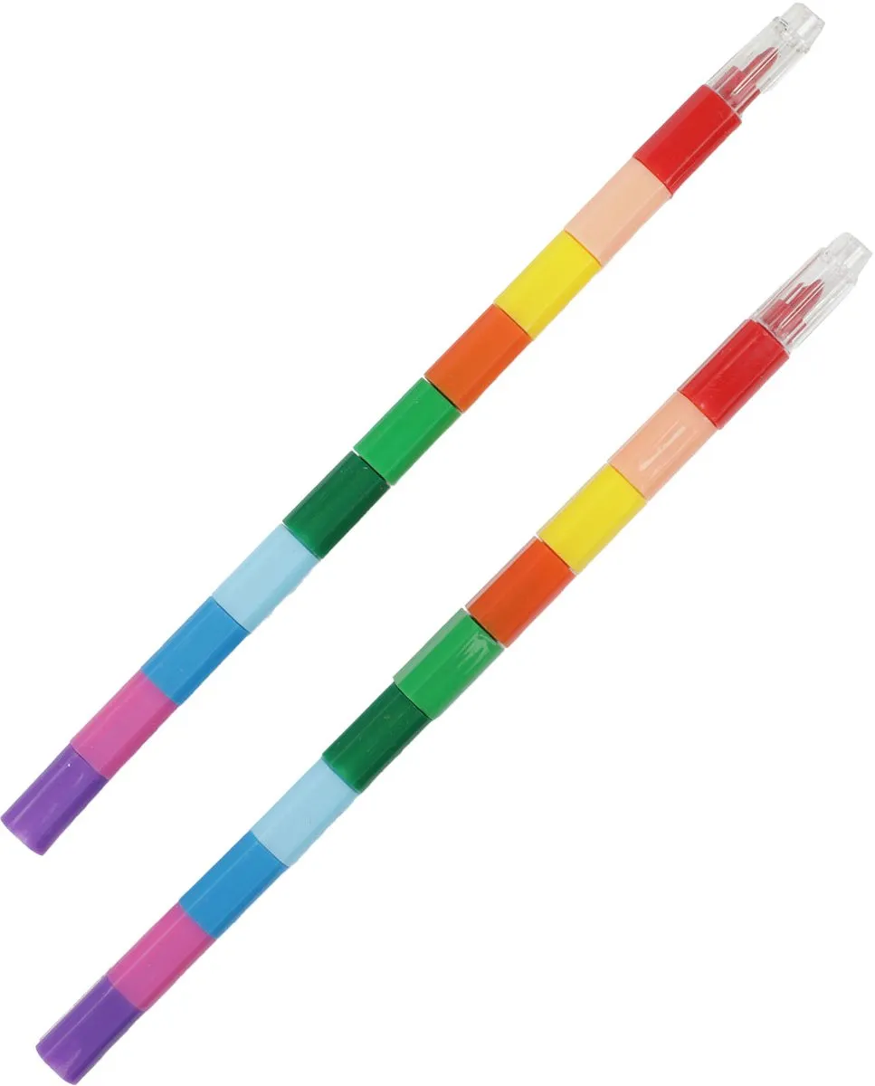 Toi-Toys Waskrijt Pen 10-in-1 - 2 Stuks Multicolor