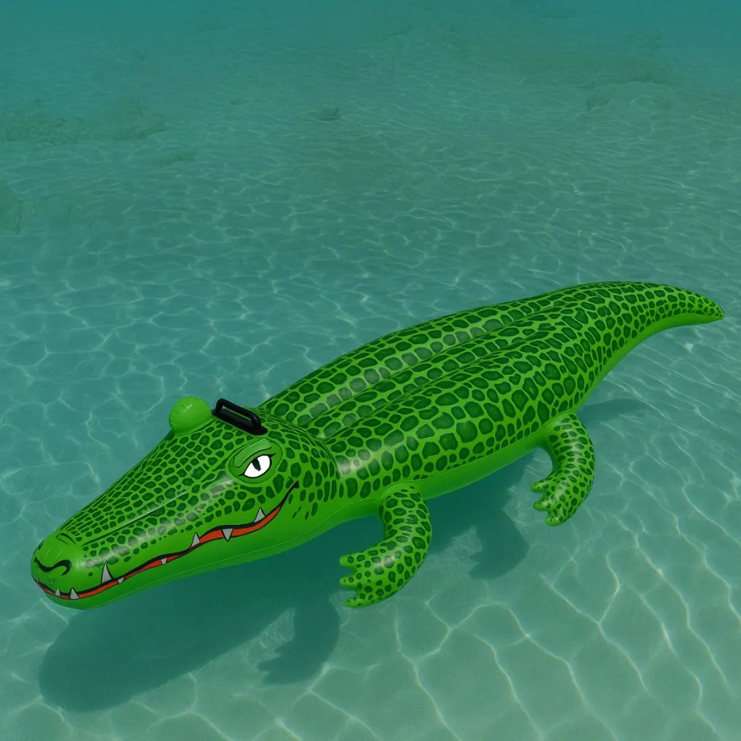 Eddy Toys Opblaas Krokodil Zwembadfiguur 139x61x23cm - Groen