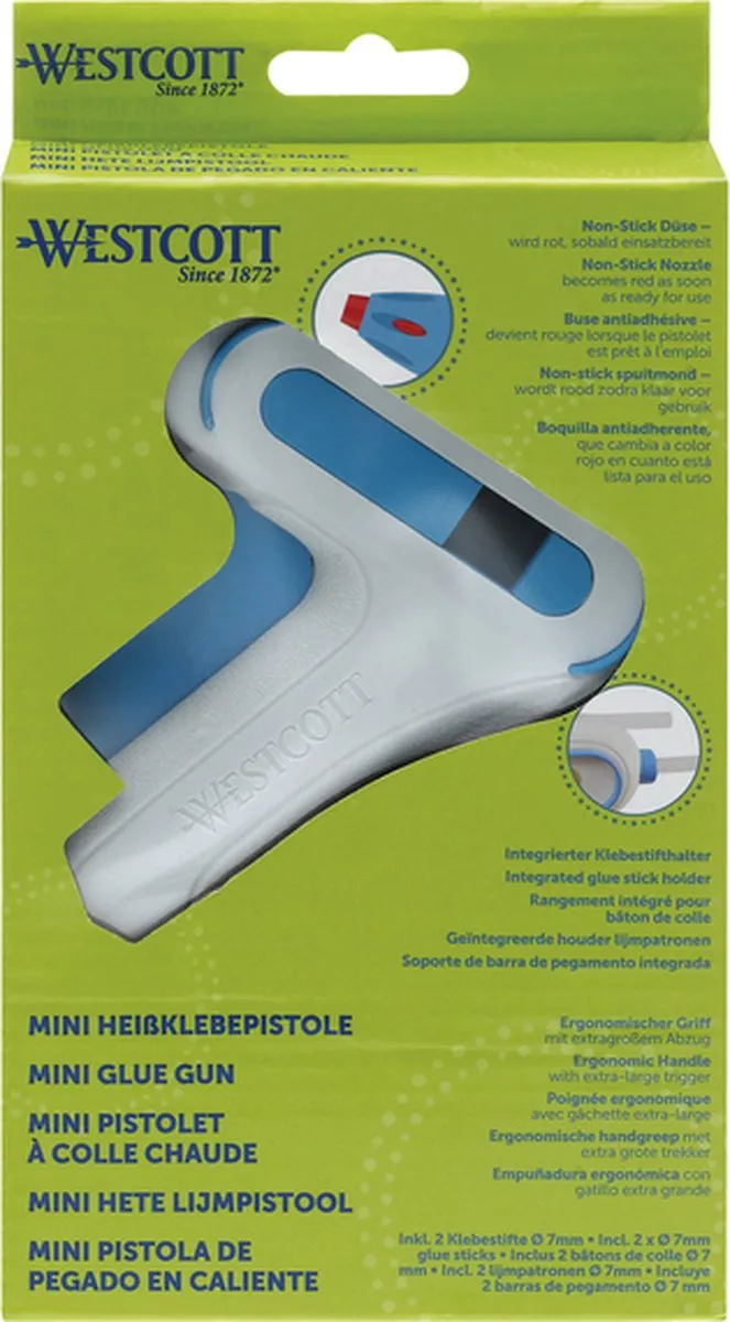 Westcott lijmpistool - mini - met 2 lijmstiften - AC-E16758