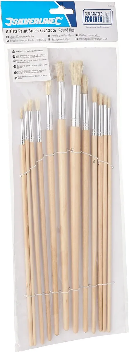 Silverline Penselen Ronde Punten - 12 Stuks - afbeelding 6 van 6