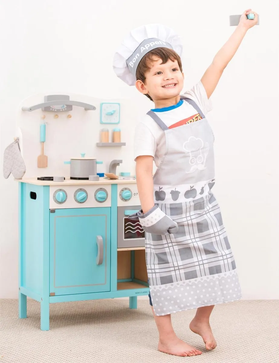 New Classic Toys Keukenschort Wit - inclusief muts en ovenwant