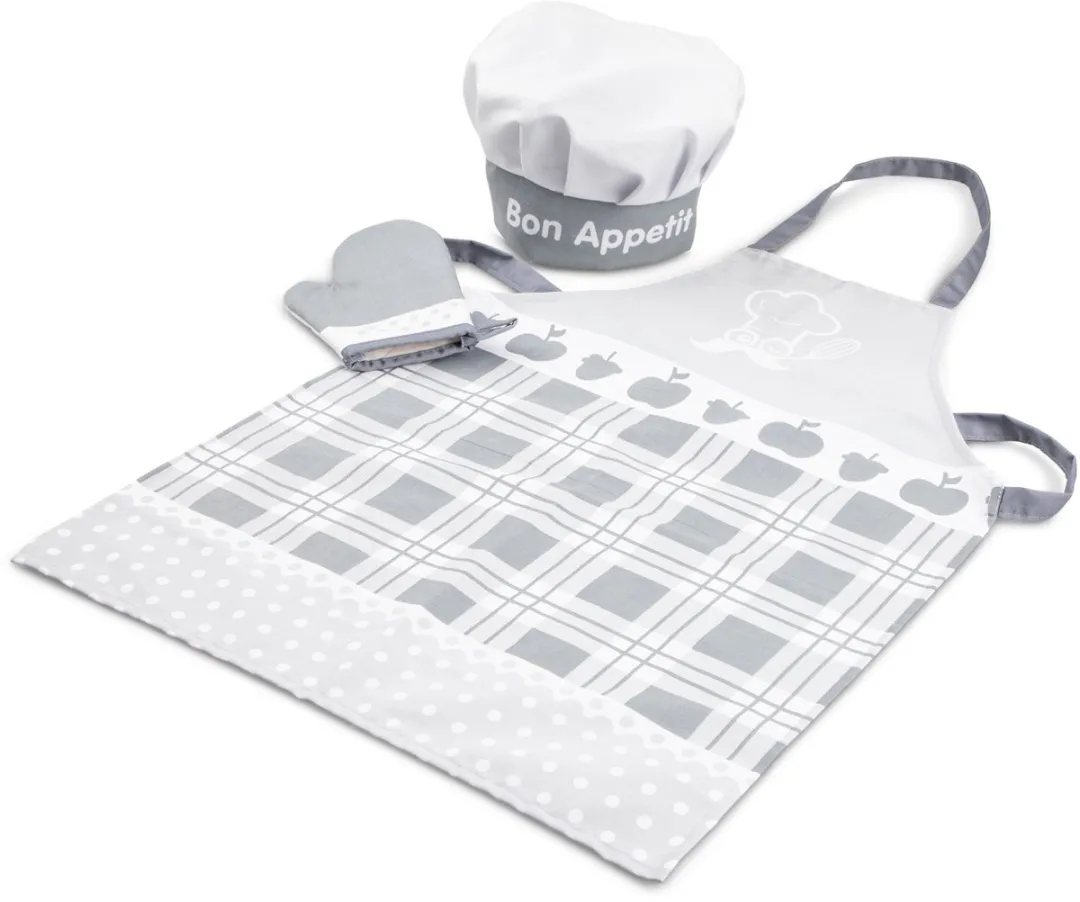 New Classic Toys Keukenschort Wit - inclusief muts en ovenwant