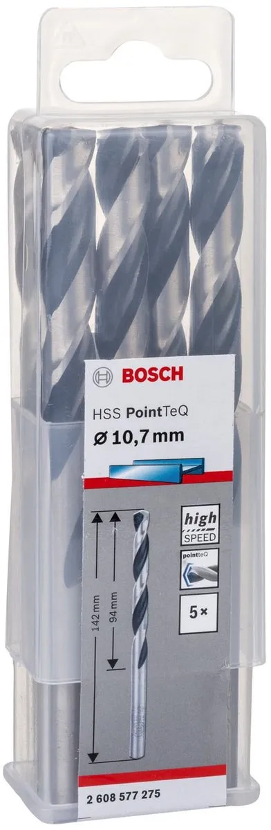 Bosch HSS PointTeQ DIN 338 Boormachinebits - 5x 10,7x94x142mm