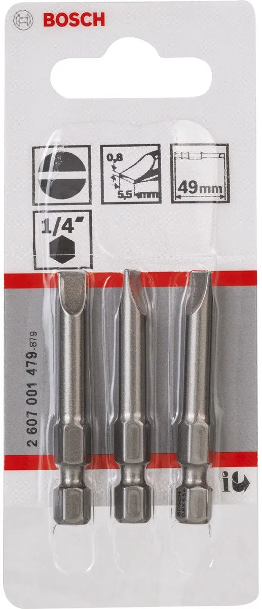 Bosch Bit Extra-hard S 0,8x5,5mm - 3 Stuks