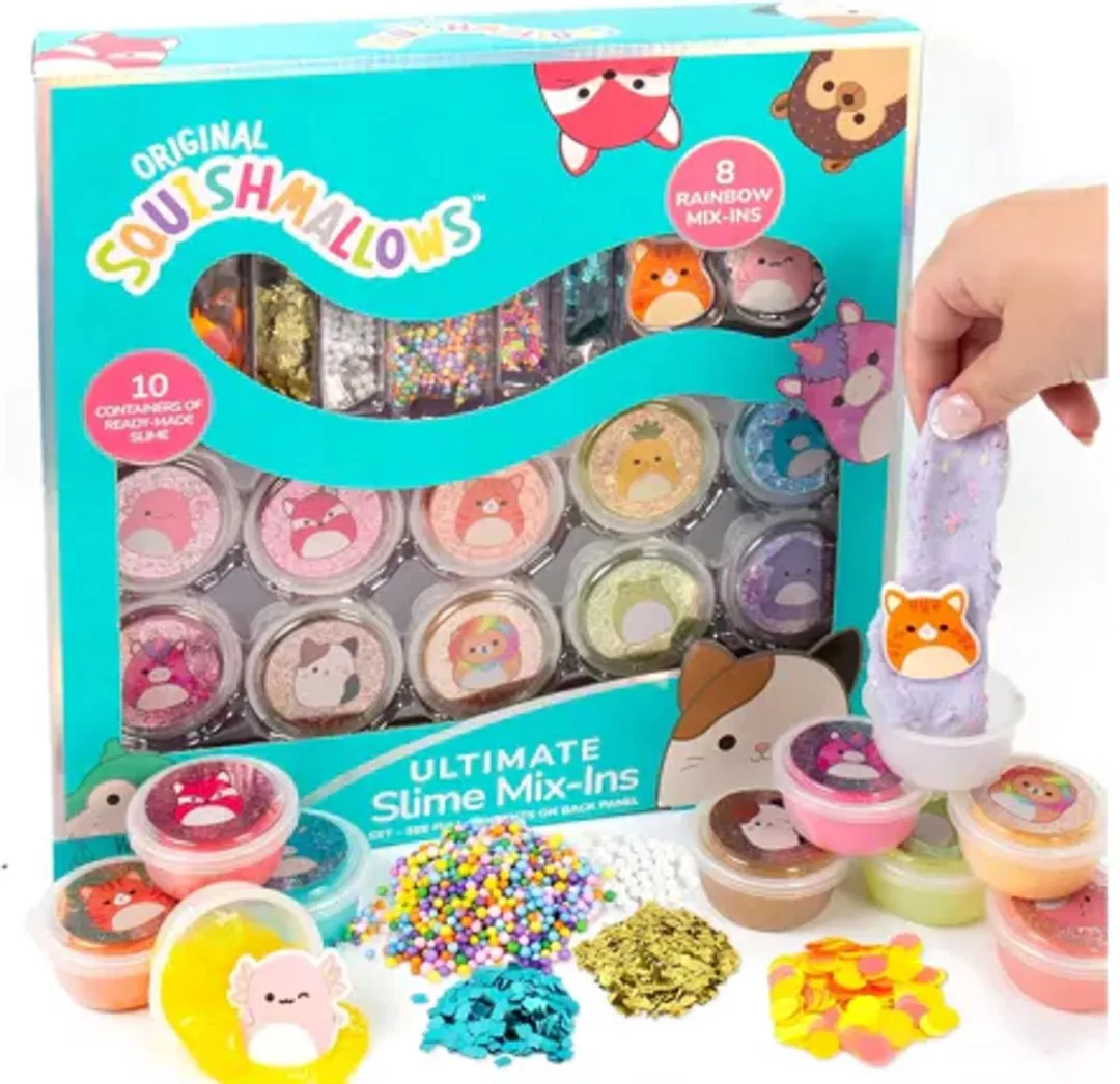 Squishmallows Ultimate Slime Mix'Ins - 10 Stuks - Glitter & Wolken