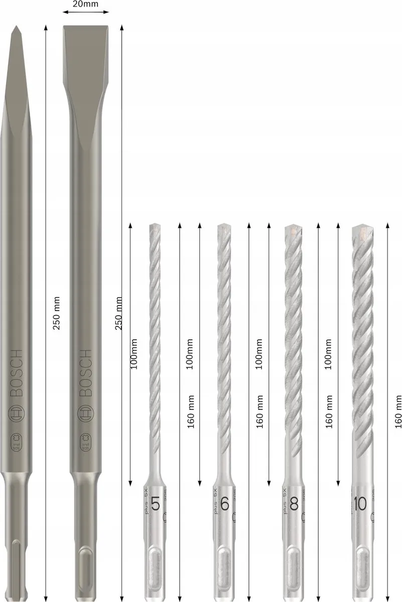 Bosch Professional SDS Plus-5 Set 2607017585 - 6 Stuks