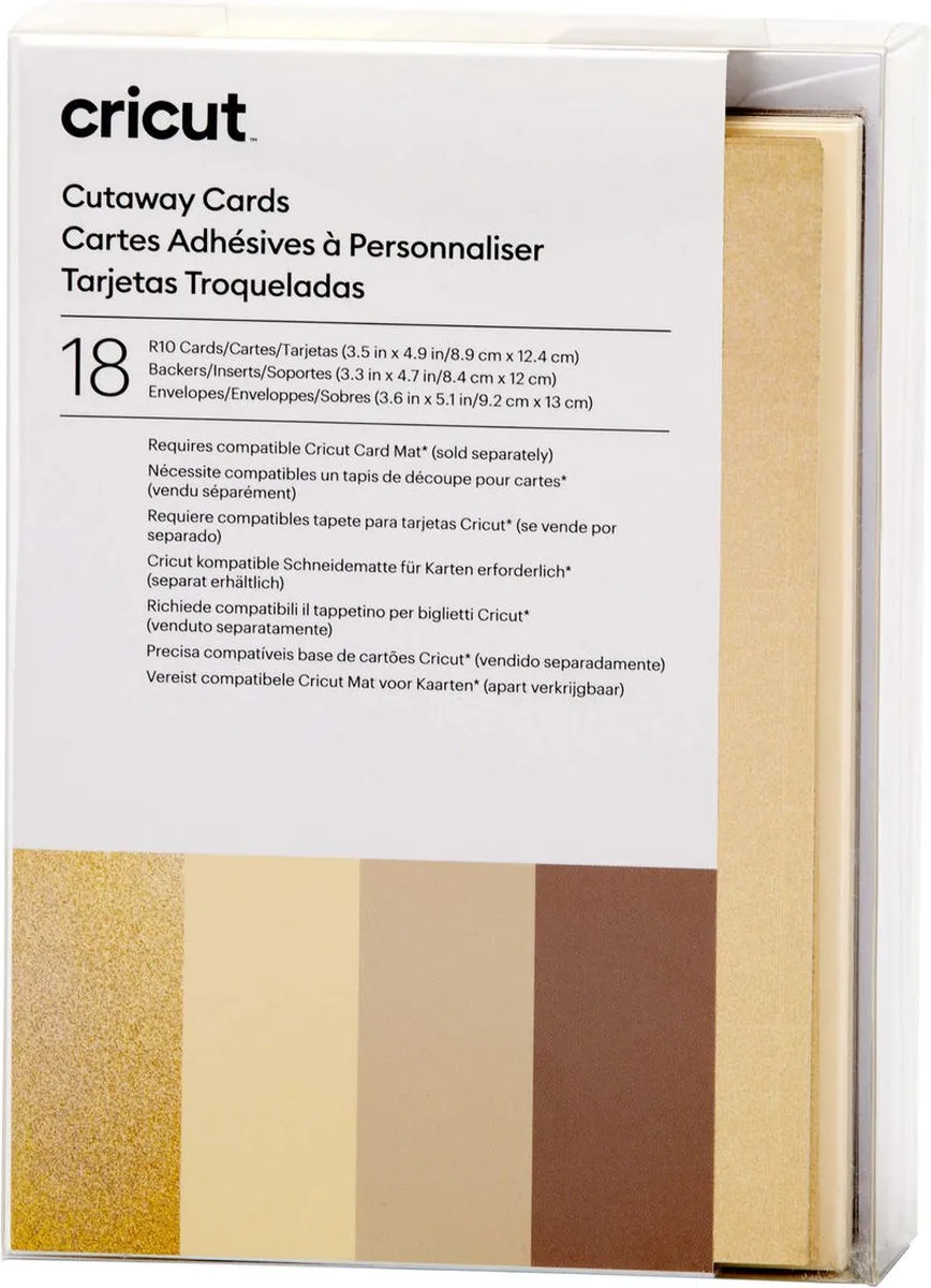 Cricut R10 Uitsnijkaarten 8,9x12,4cm - 18 Stuks Neutrals