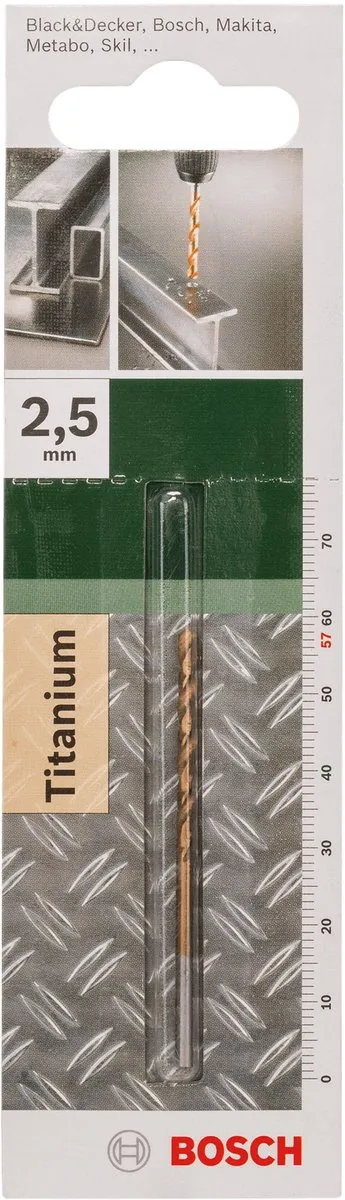 Bosch Metaalboren HSS-TiN 2,5mm DIN 338 - 1 Stuk