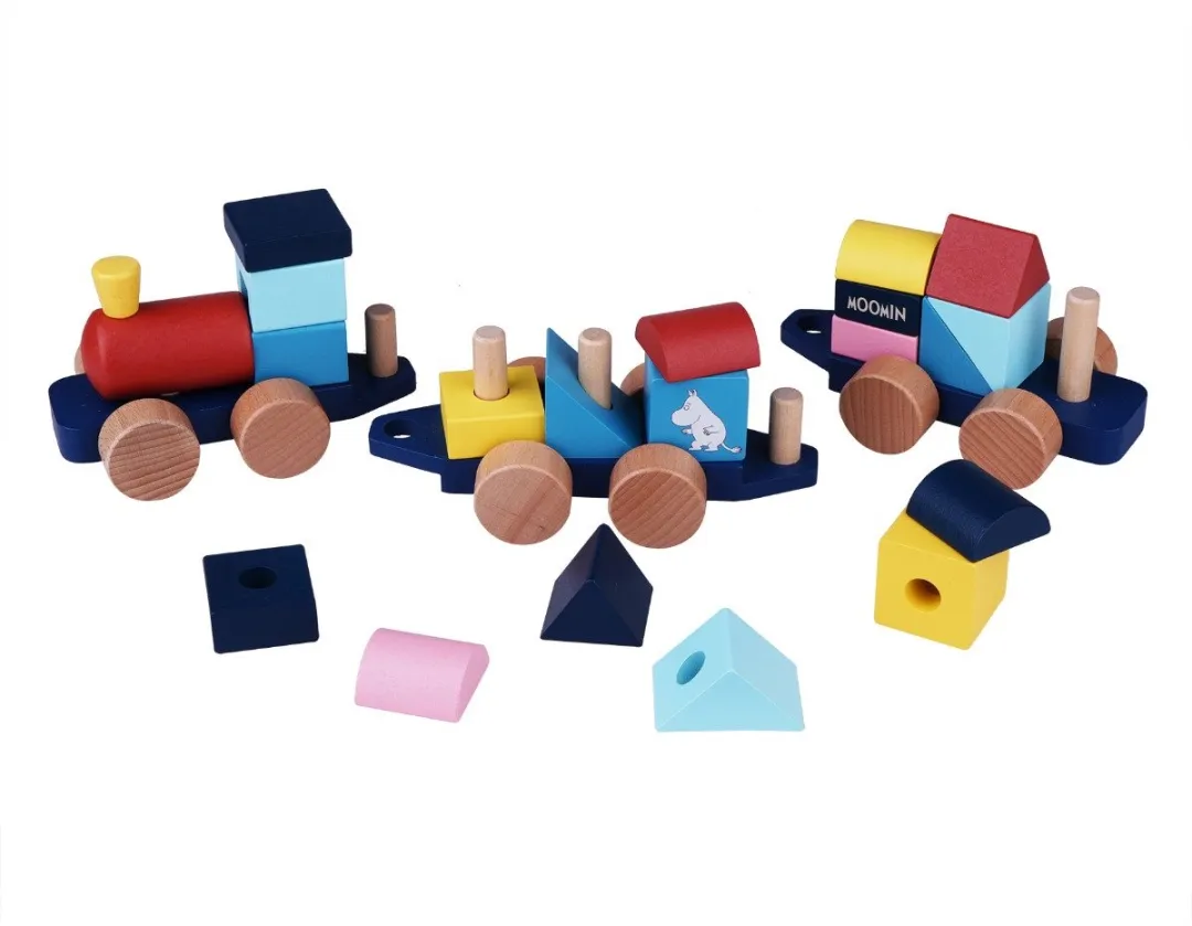 Barbo Toys Moomin Houten Trein 7282 - Stapelblokken & Wagons - Meerdere kleuren