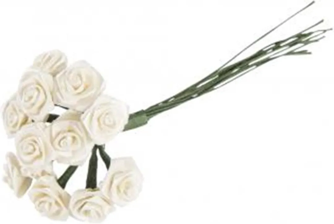 Rayher Decoratie Roosjes Satin - 12 Stuks - Zacht Geel