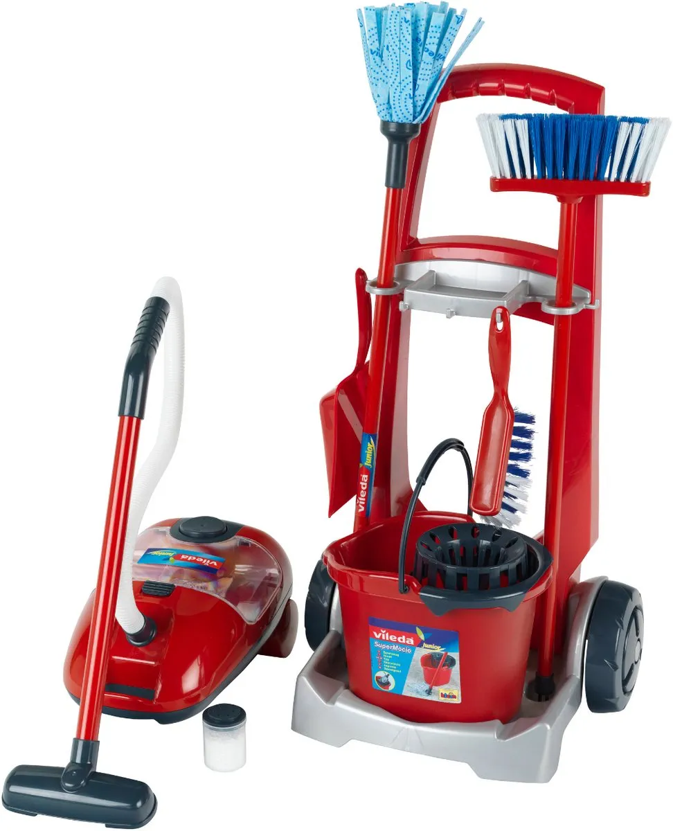 Klein Toys Vileda Speelgoed Schoonmaaktrolley - Rood