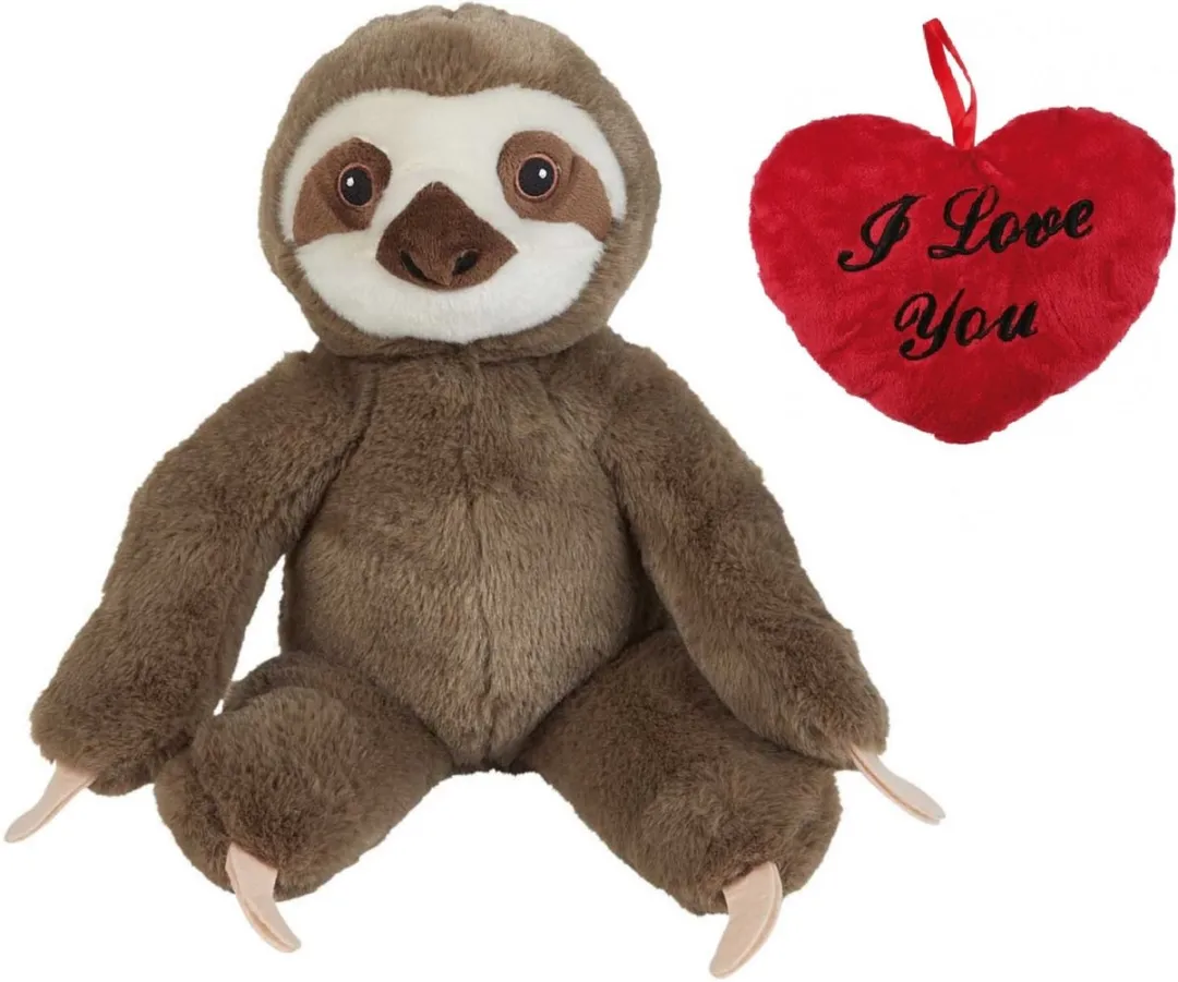Keel Toys Valentijn Knuffel Luiaard 23cm - Bruin