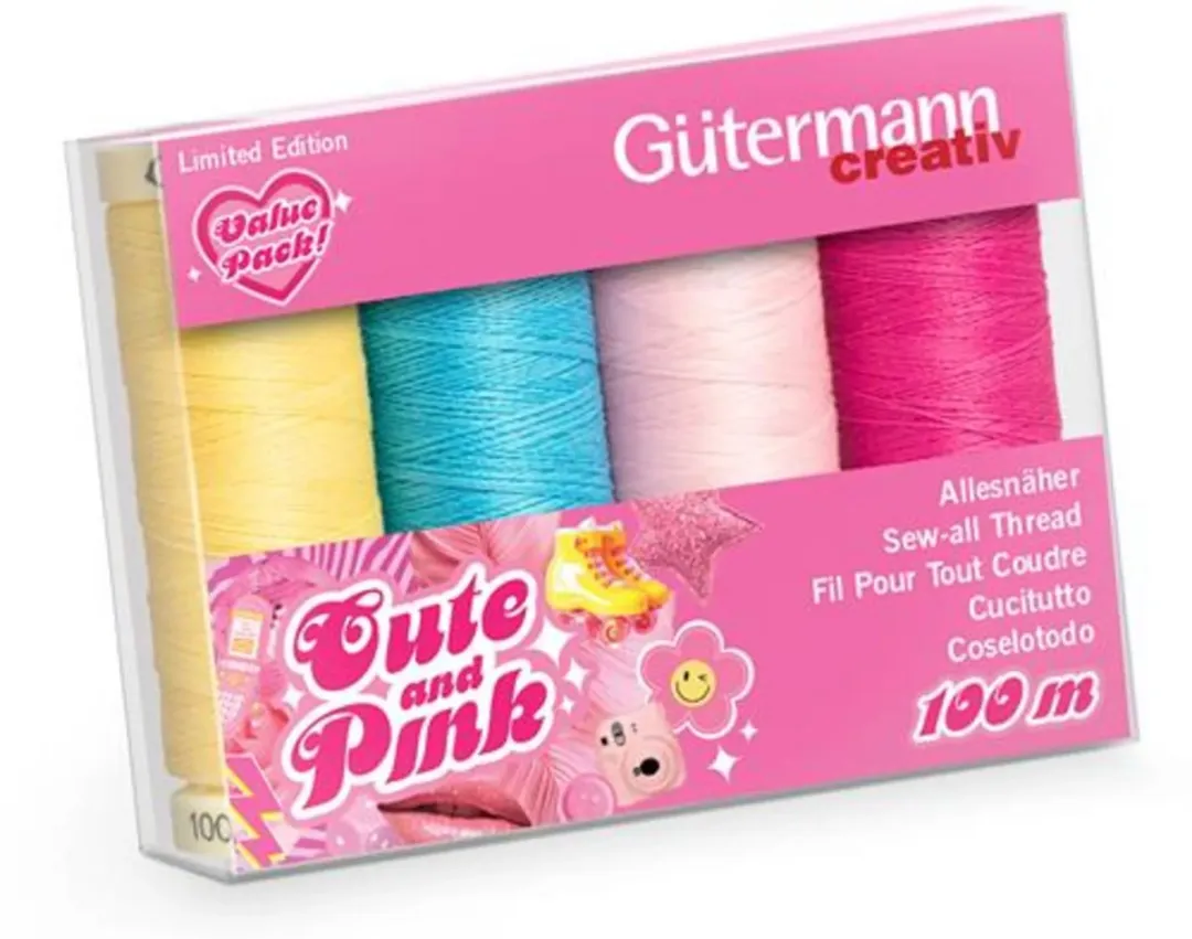 Gutermann Cute and Pink Naaigarenset 4x100m - 4 Kleuren