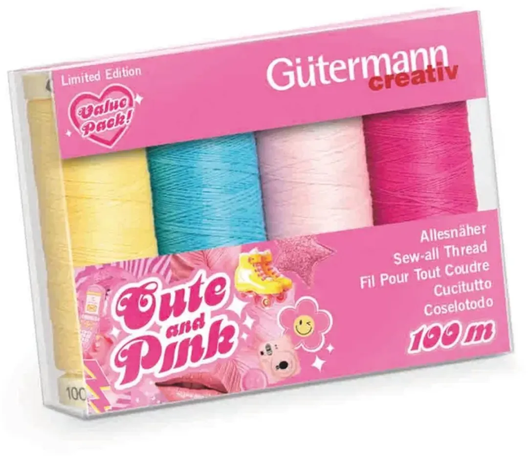 Gutermann Cute and Pink Naaigarenset 4x100m - 4 Kleuren