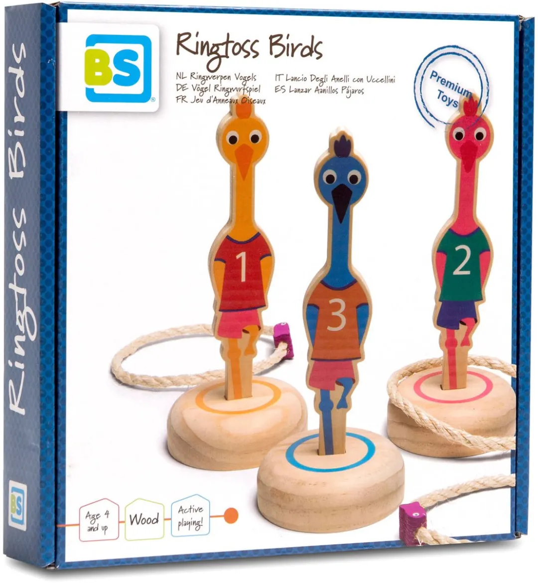 BS Toys Ringwerpen Vogels Houten Werpspel - Divers