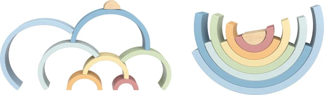 Tooky Toy Houten Regenboog Stapelaar - 8 Stuks Multikleur