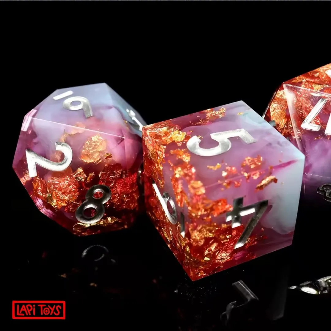 Lapi Toys Polydice D&D Dozen - 7 Stuks - Roze/Blauw