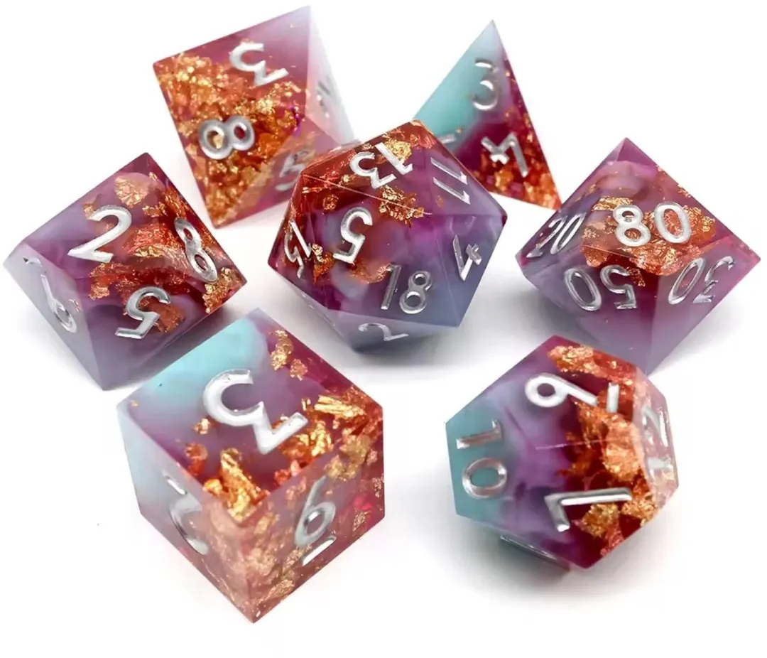 Lapi Toys Polydice D&D Dozen - 7 Stuks - Roze/Blauw