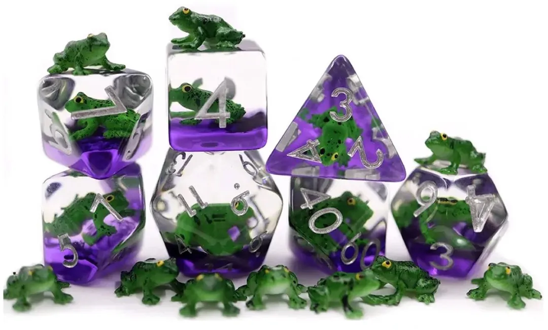 Lapi Toys DnD Dobbelstenen Resin - Paars - 7-delig