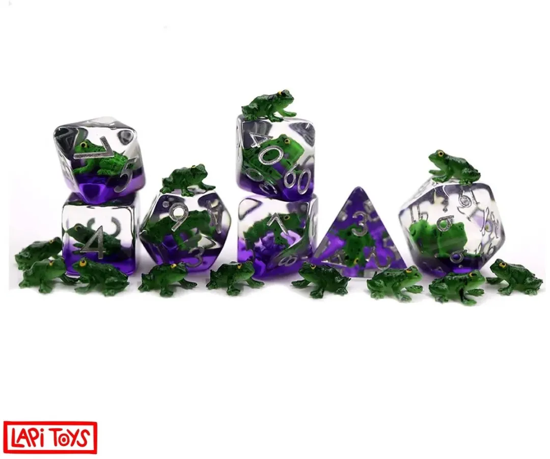 Lapi Toys DnD Dobbelstenen Resin - Paars - 7-delig