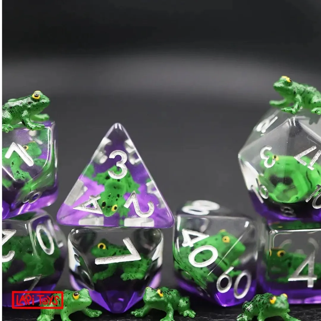 Lapi Toys DnD Dobbelstenen Resin - Paars - 7-delig