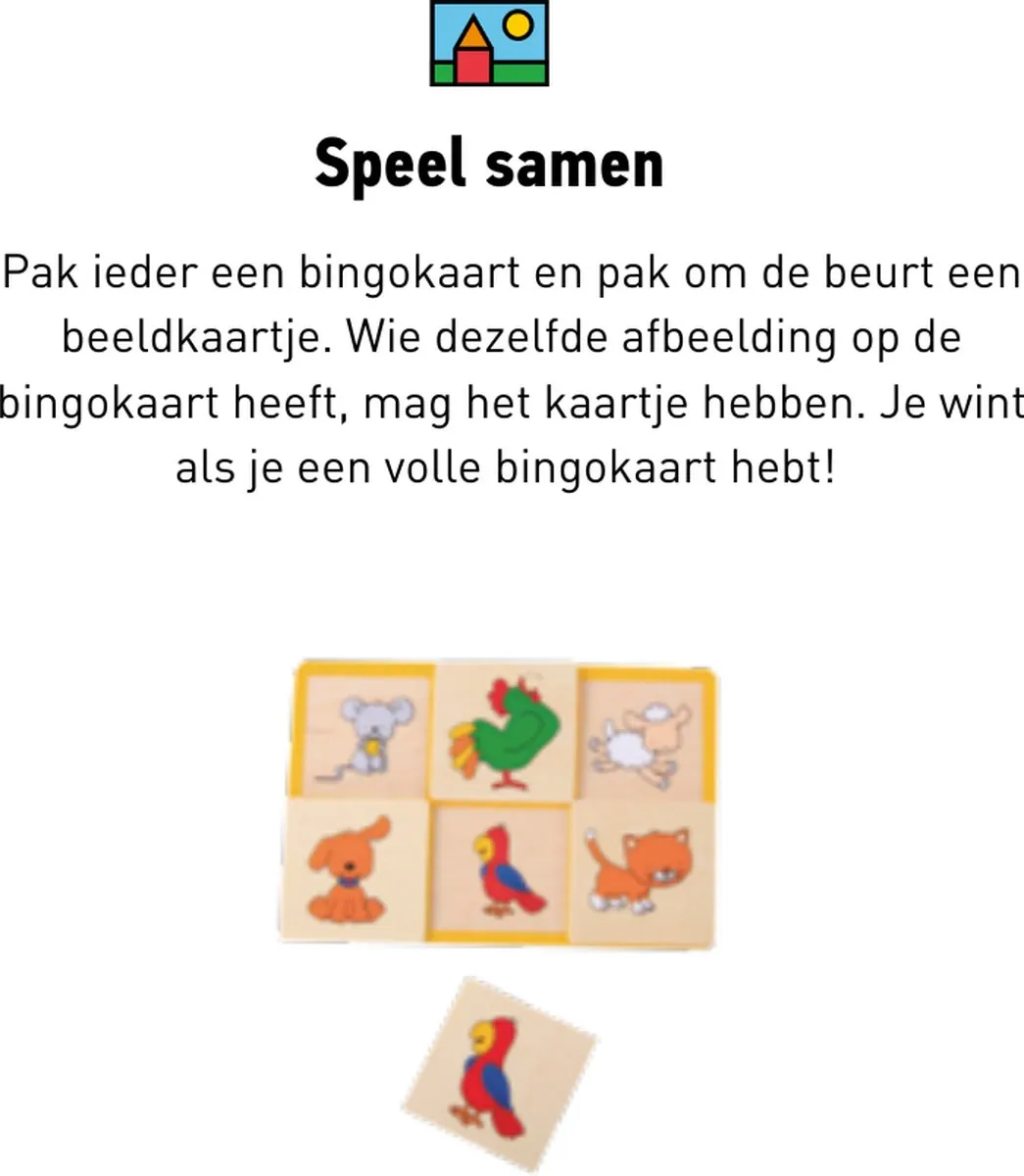Toys for Life Woorden Bingo - Educatief Houten Speelgoed 3-7 jaar - 42 Stuks