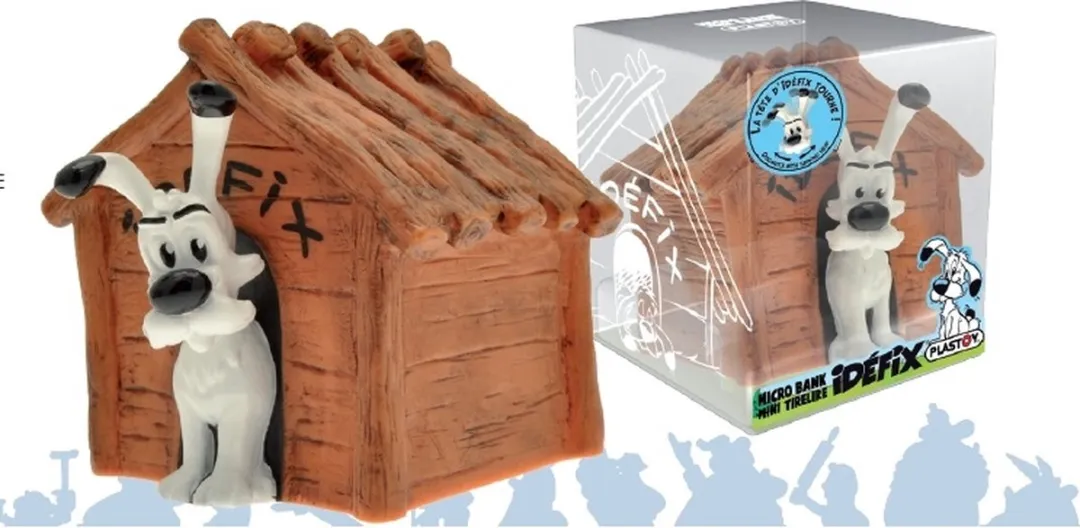 Plastoy Asterix Mini Dogmatix Hondenhok Spaarpot - Bruin/Wit